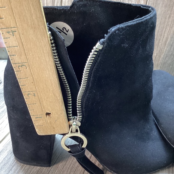 Bershka Booties Heeled Ankle Boots Zippered SIZE 6.5 Faux Suede Black Women’s - Picture 13 of 16